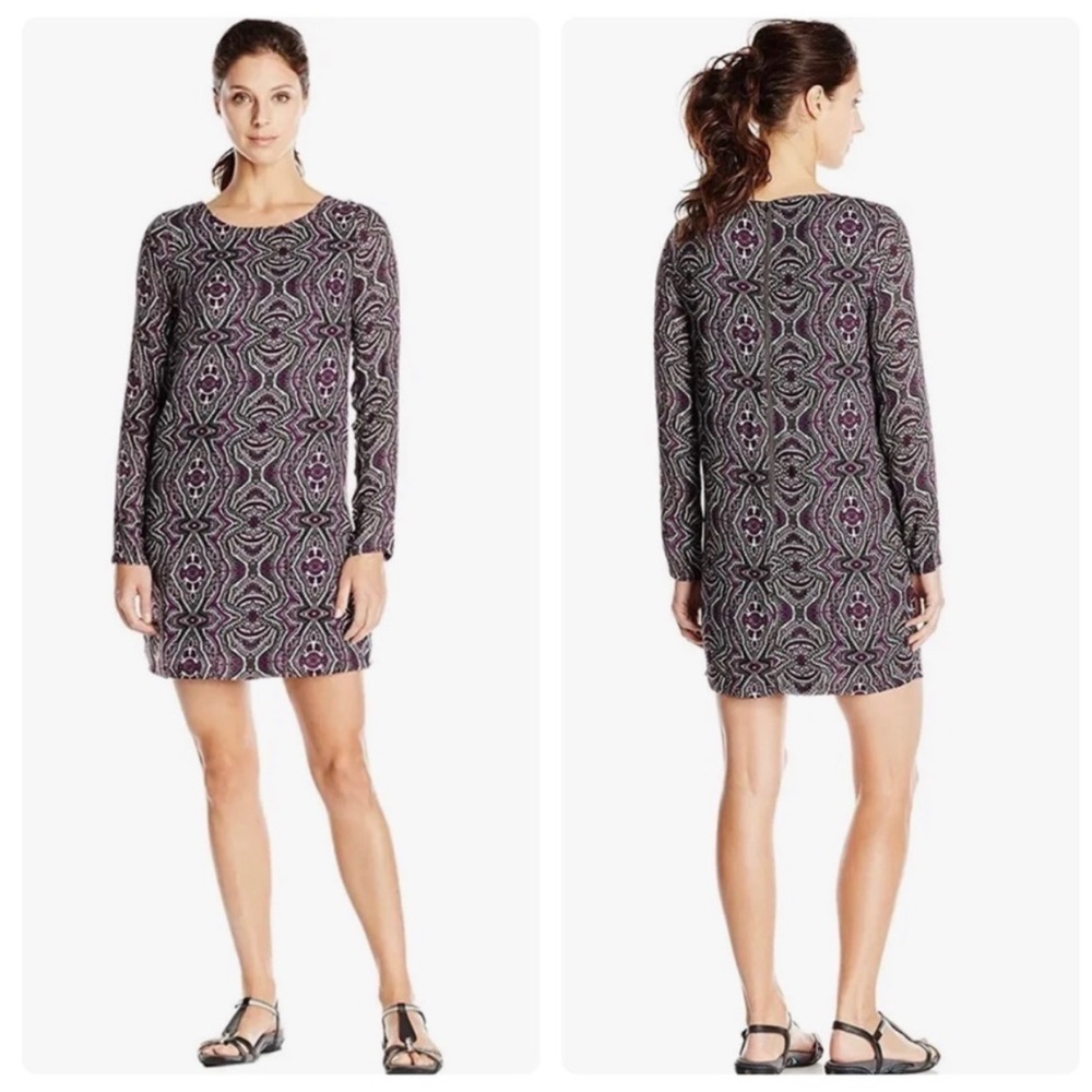 PrAna Dress CeCe Medallion Print Fully Lined Long Sleeve Size S